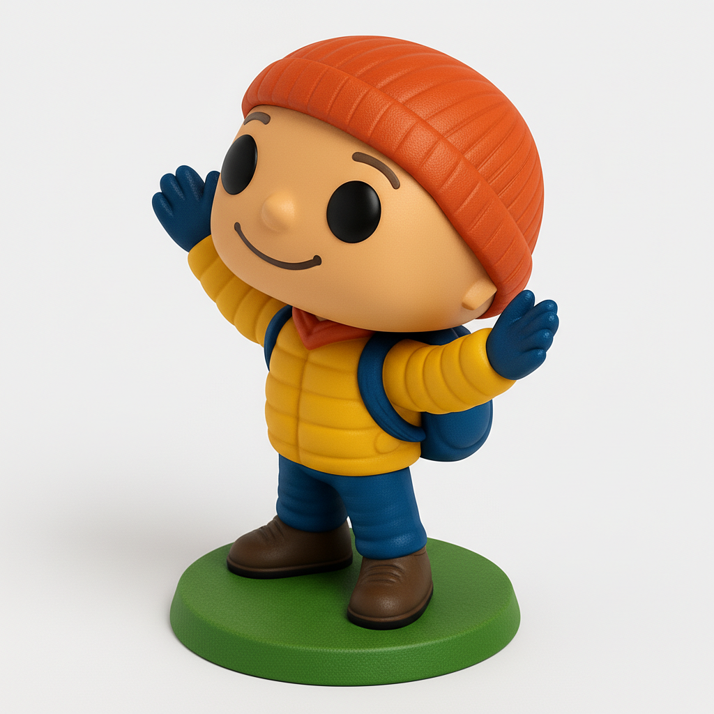 face anatomy 3d model-create 3d face model from photo_Happy Hiker Adventure Figurine - Funko Style Collectible