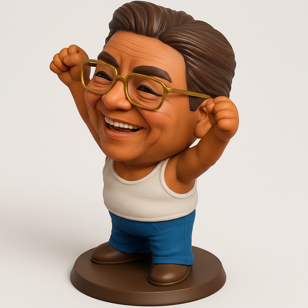 face to 3d model ai-3D portrait printing from photo_Optimistic Buddy Figurine: A Boost for Your Desk!