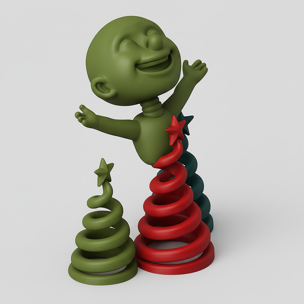 face anatomy 3d model-create 3d face model from photo_Joyful Spiral Friends Holiday Decoration Set