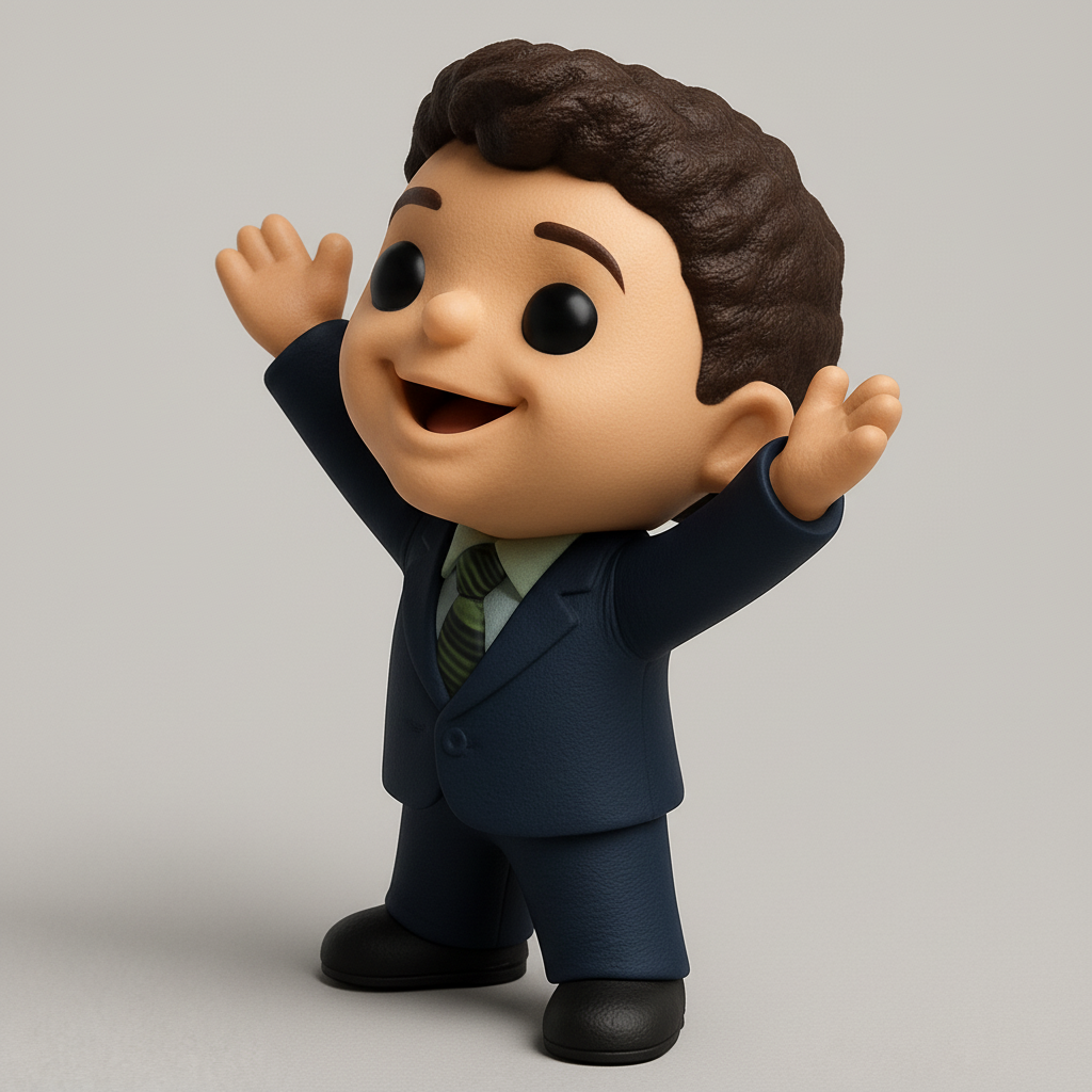 face to 3d model ai-3D portrait printing from photo_Optimistic Office Hero: Funko-Inspired Desk Buddy