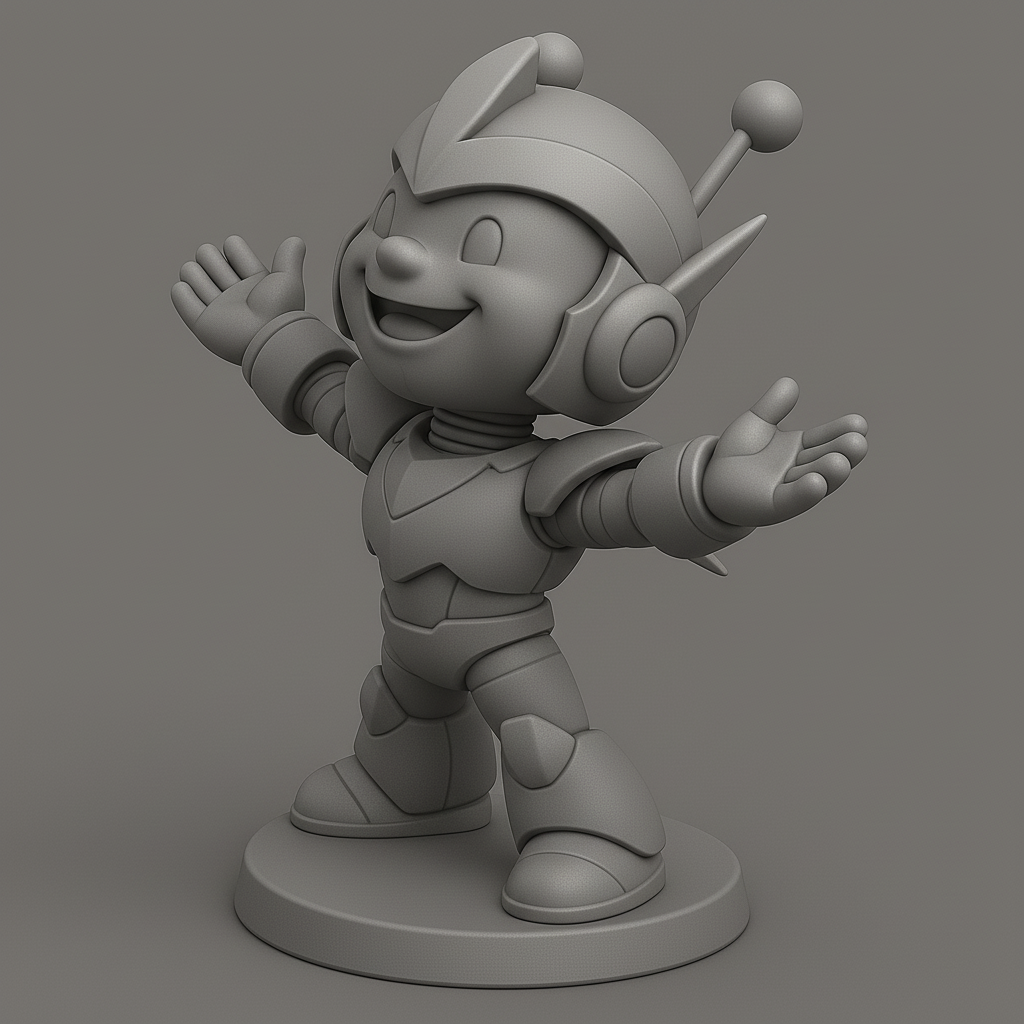 face anatomy 3d model-create 3d face model from photo_Cheerful Retro Robot Figure