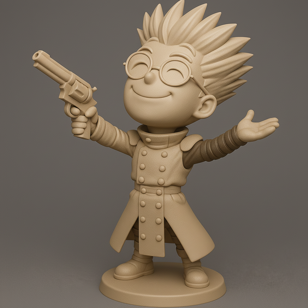 silhouette 3d printer maker-3d portrait printing_Charming Heroic Figure with a Twist