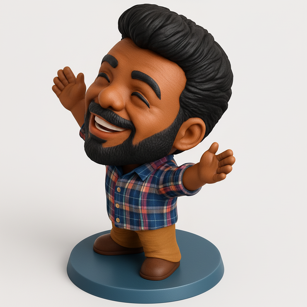 face anatomy 3d model-create 3d face model from photo_Happy Hugs Bobblehead: A Friendly Desk Companion