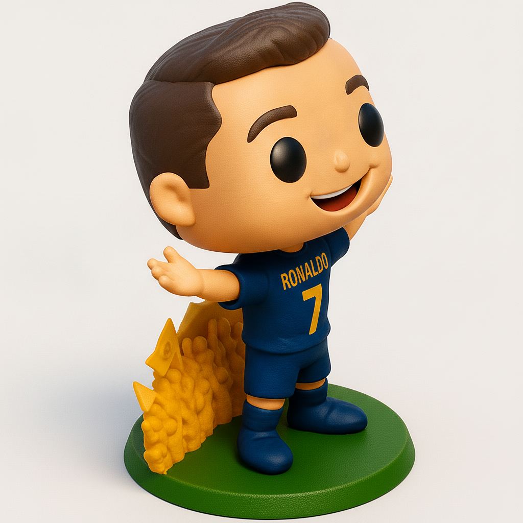 face to 3d model ai-3D portrait printing from photo_Ronaldo #7 Pop Art Collectible - Perfect for Fans!