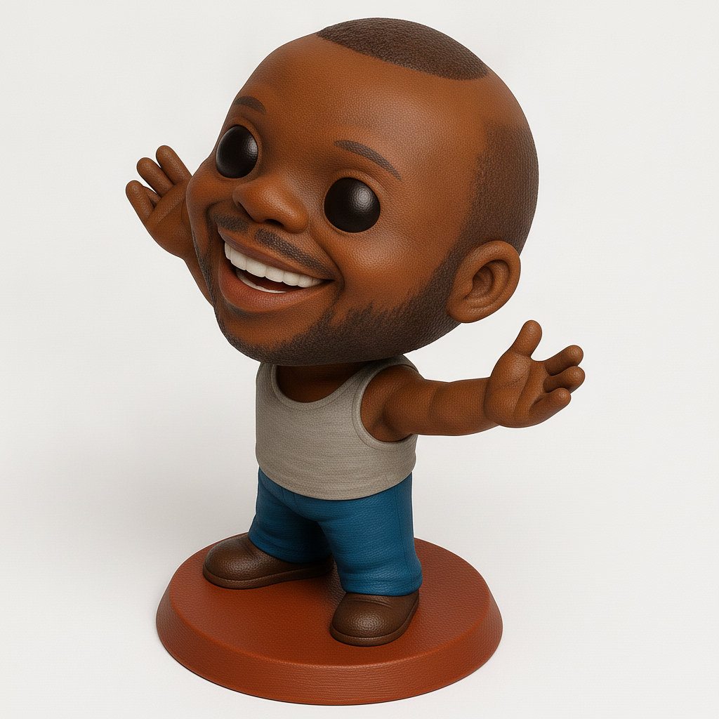 face anatomy 3d model-create 3d face model from photo_Joyful Bearded Man Bobblehead - Spread Happiness!