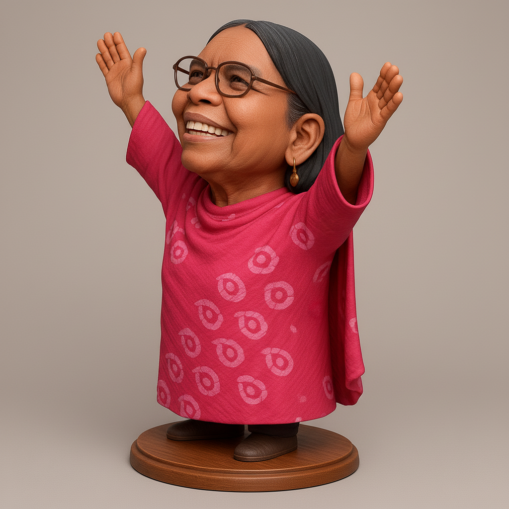 silhouette 3d printer maker-3d portrait printing_Joyful Figurine with Outstretched Arms