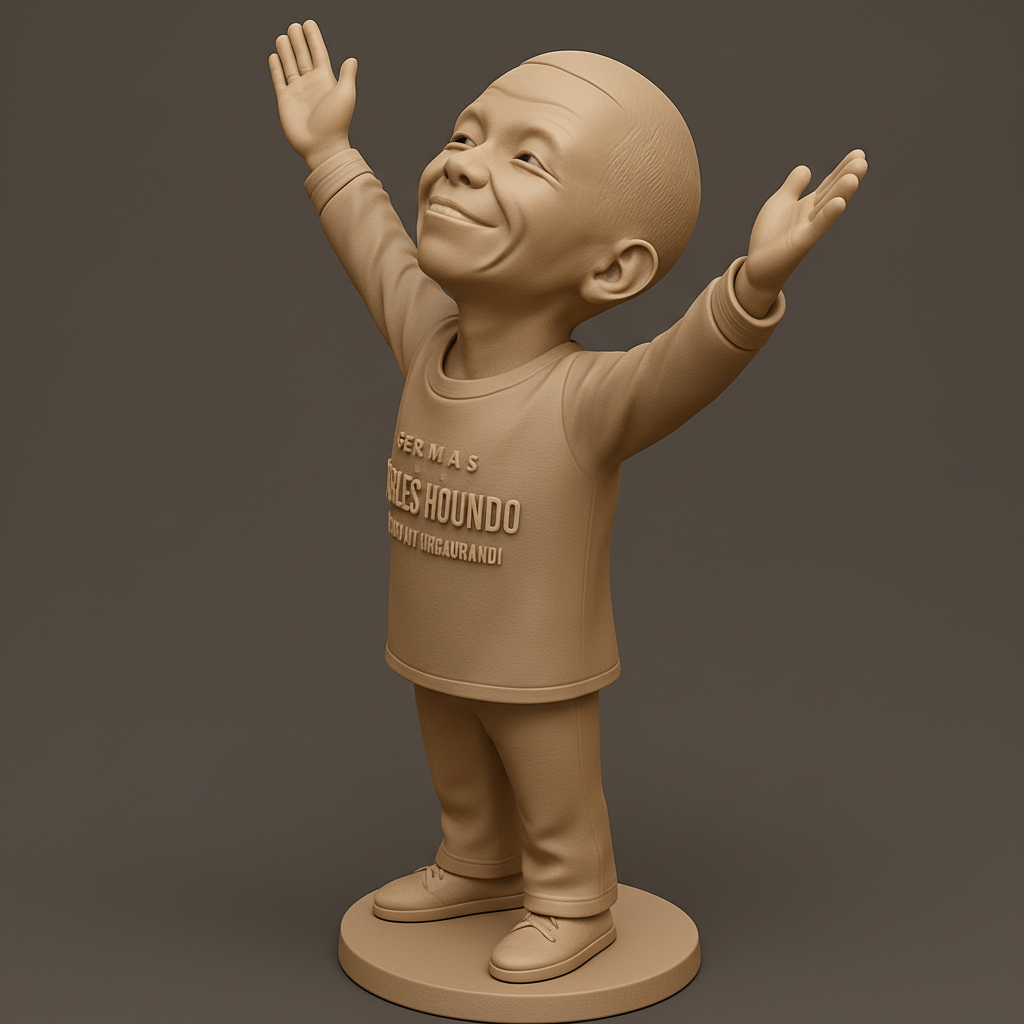 silhouette 3d printer maker-3d portrait printing_Charles Houndo Joyful Statue - Celebrate with Your Hero!