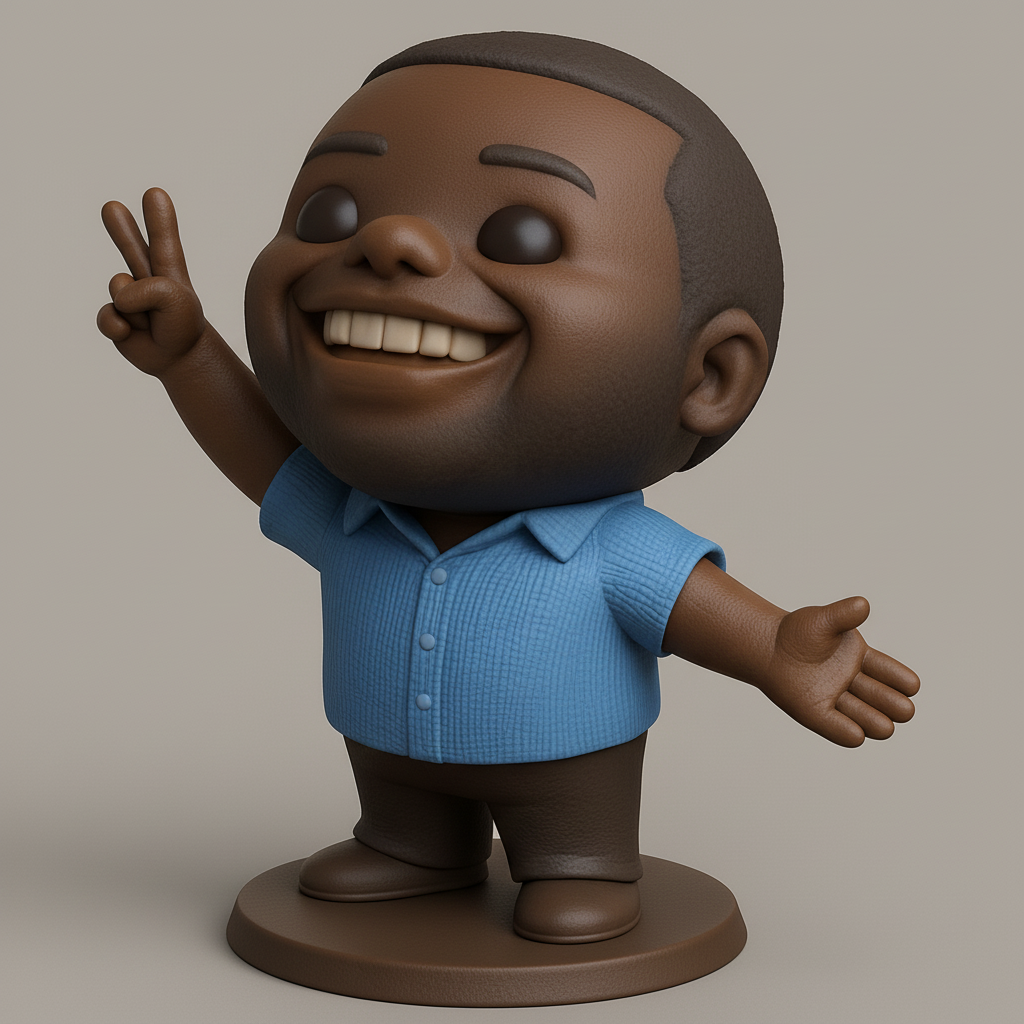 face anatomy 3d model-create 3d face model from photo_Joyful 'Peace' Bobblehead Figurine - Spread Happiness!