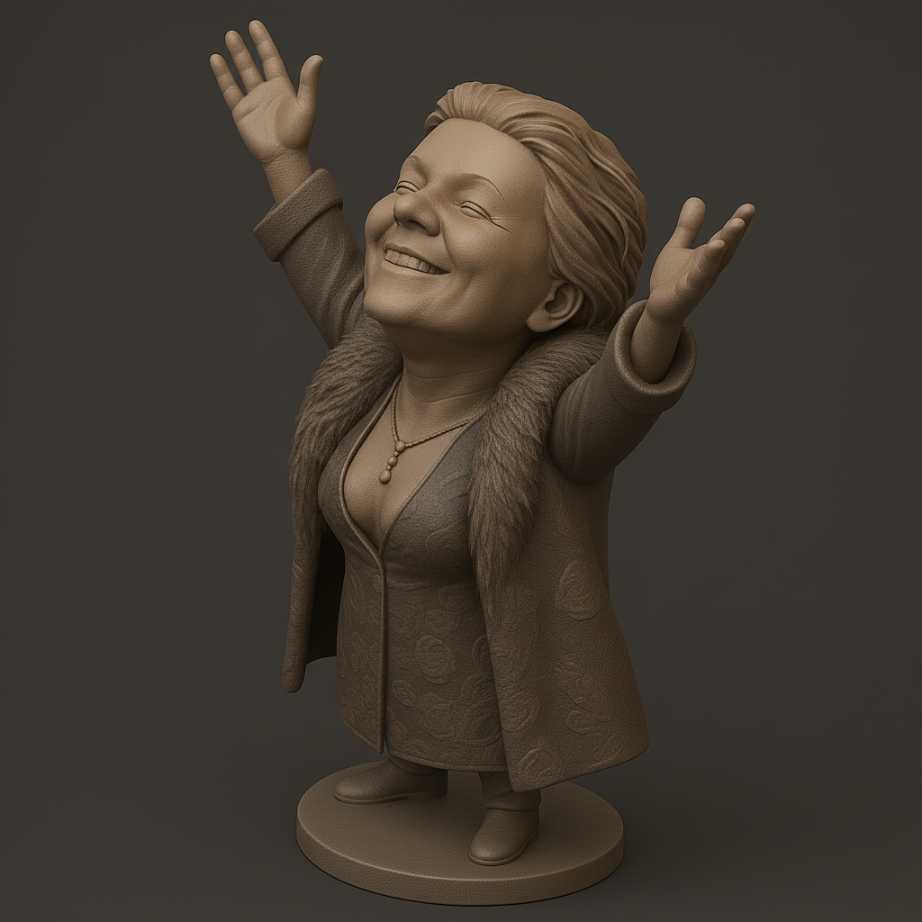 silhouette 3d printer maker-3d portrait printing_Joyful Figurine with Outstretched Arms