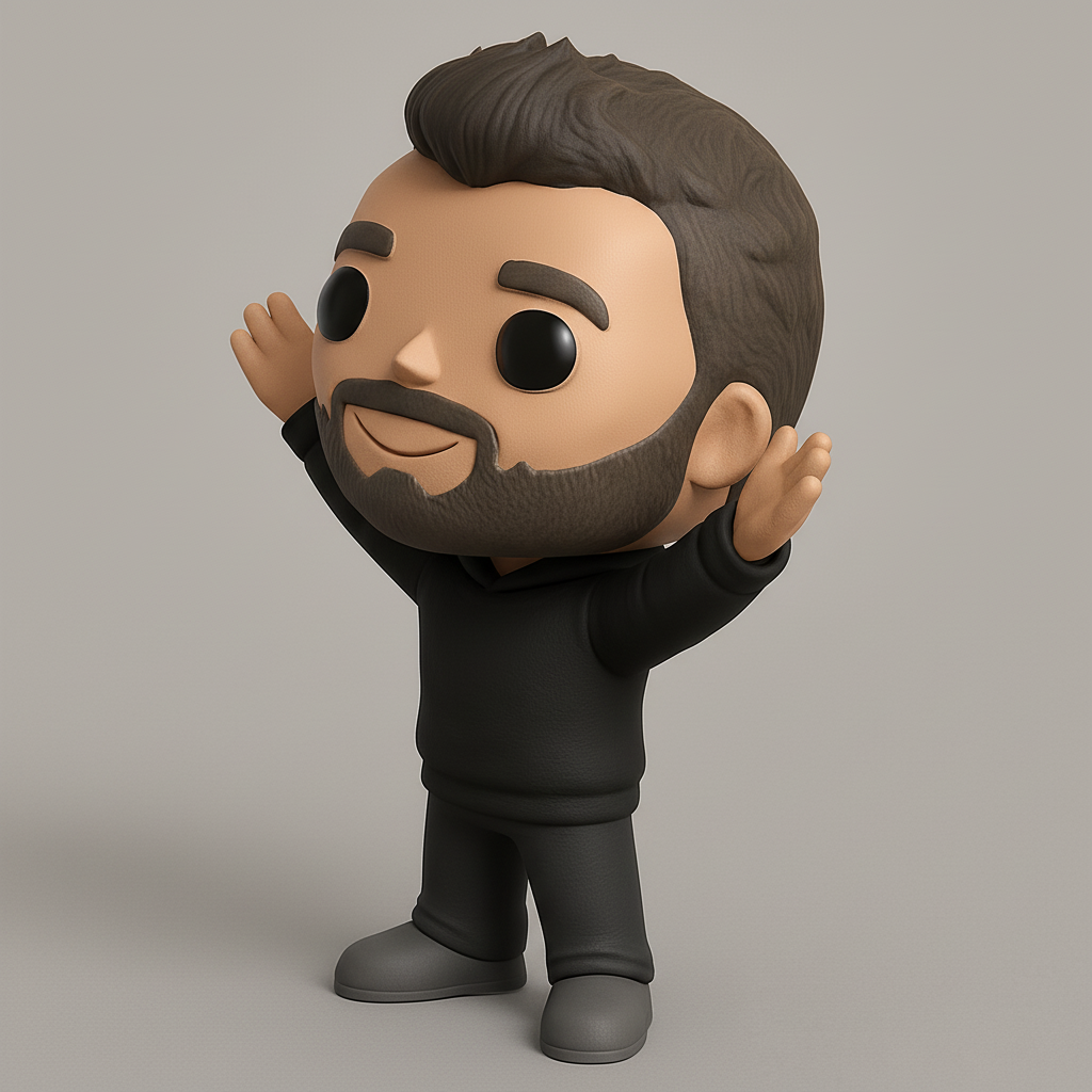 face to 3d model ai-3D portrait printing from photo_Charming Bearded Man Pop-Style Figurine 3D Model