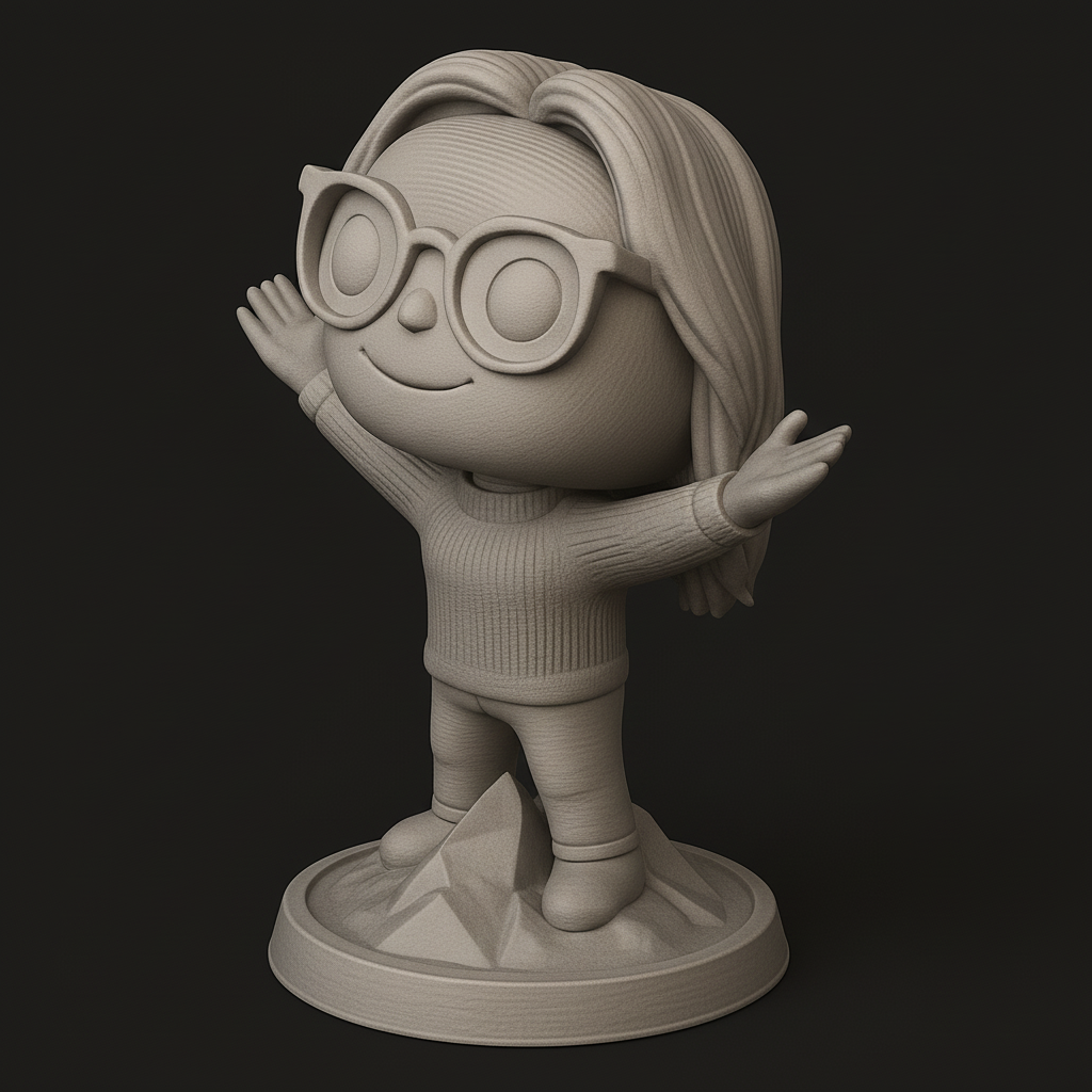face anatomy 3d model-create 3d face model from photo_Smiling Spectacled Explorer - Welcoming Pose Figurine