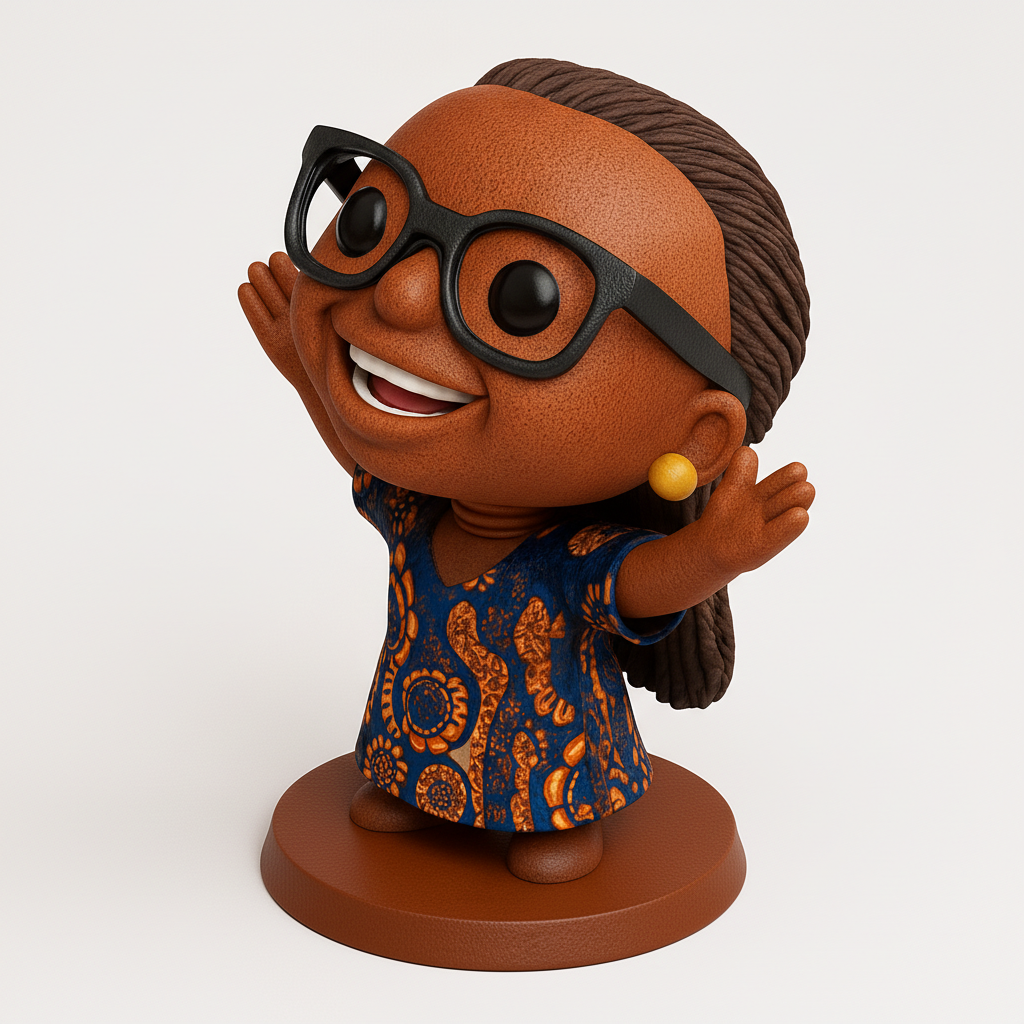 face to 3d model ai-3D portrait printing from photo_Joyful Bobblehead: Cultural Charm for Your Desk