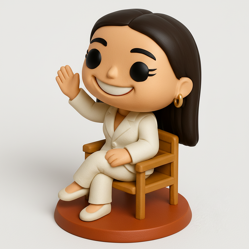 face to 3d model ai-3D portrait printing from photo_Empowered Professional Waving Desk Figurine