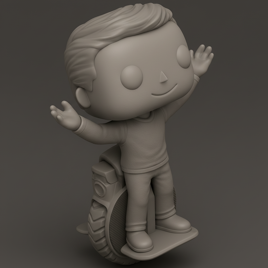 face anatomy 3d model-create 3d face model from photo_Pop-Style Unicycle Rider - Fun Desk Companion Print