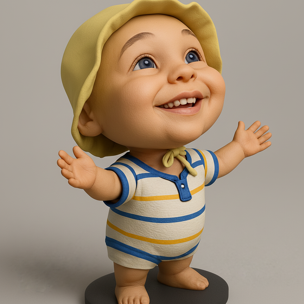 face anatomy 3d model-create 3d face model from photo_Smiling Baby Joy Figurine: Adorable Decor & Gift