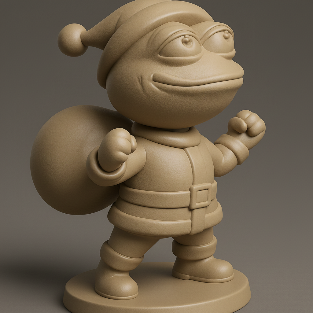 face to 3d model ai-3D portrait printing from photo_Jolly Pepe Santa: Your Festive Desk Companion!