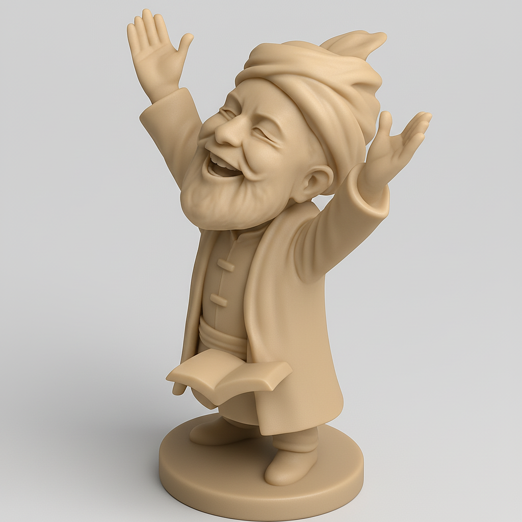 face anatomy 3d model-create 3d face model from photo_Smiling Sage: Print Your Own Happy Wise Man Statue