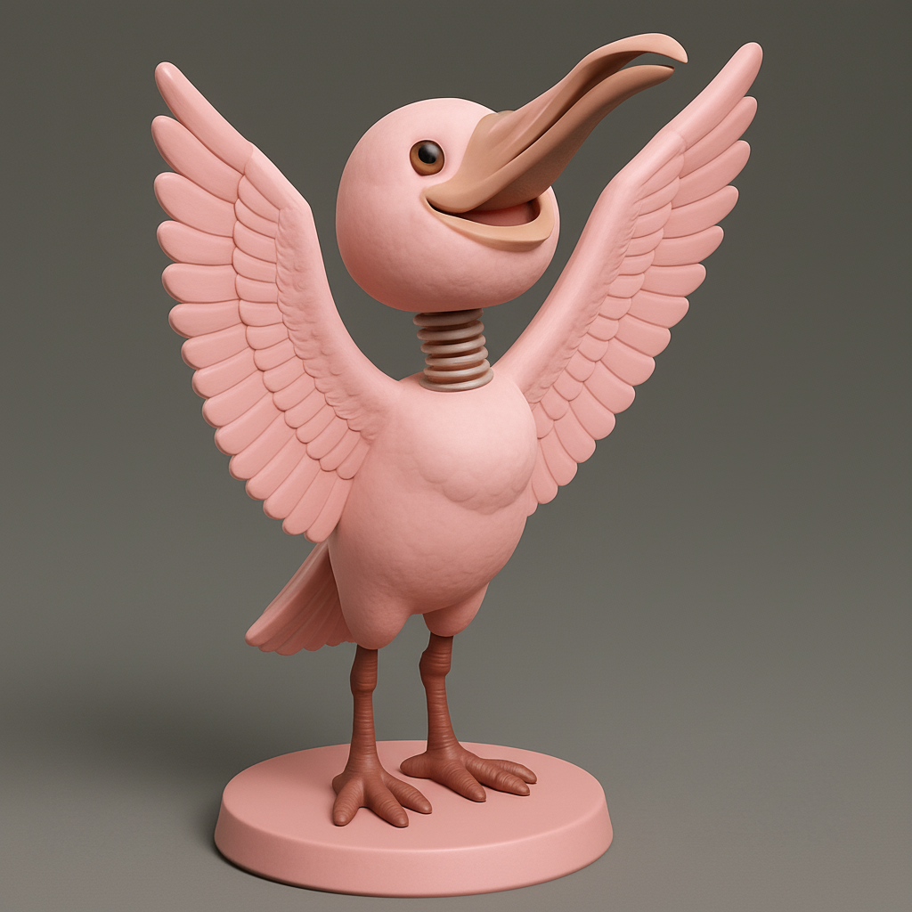 face anatomy 3d model-create 3d face model from photo_Joyful Spring-Neck Bird Desk Companion