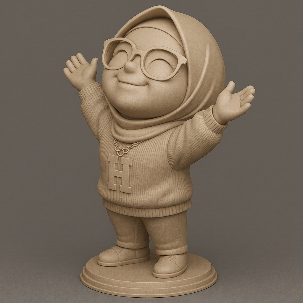 face anatomy 3d model-create 3d face model from photo_Cheerful Character with Hoodie and Glasses