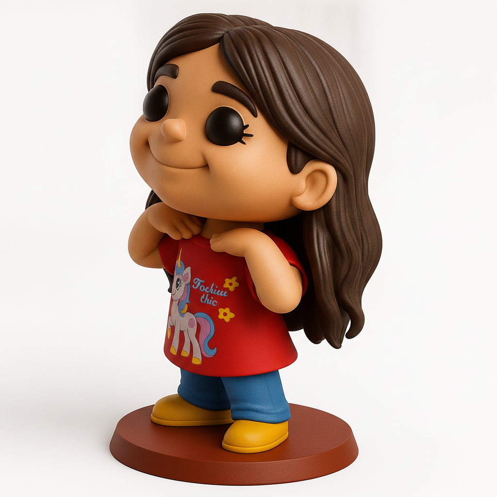 face to 3d model ai-3D portrait printing from photo_Sweet Unicorn Chic Girl Figurine - Easy FDM Print