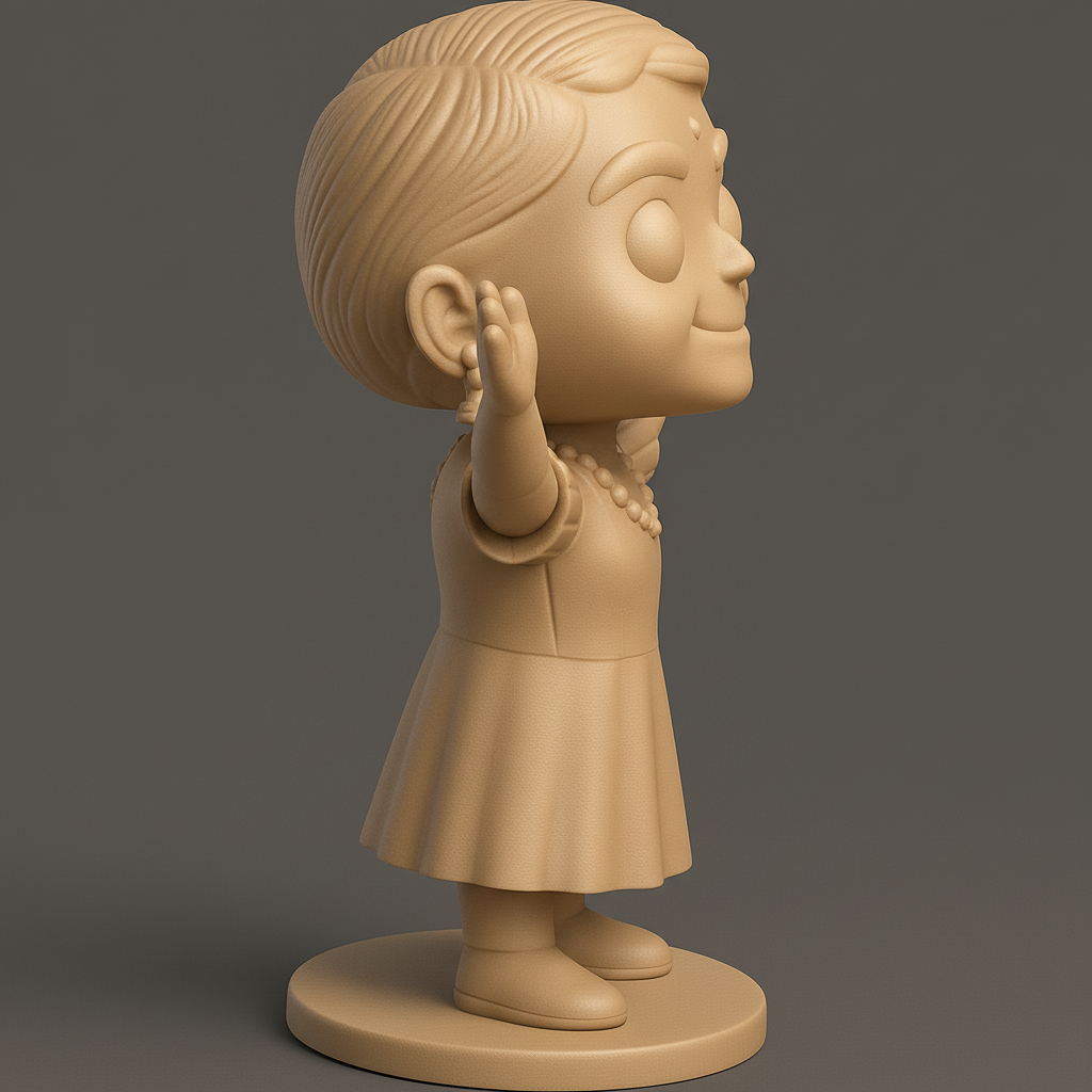 face anatomy 3d model-create 3d face model from photo_Welcoming Chibi Indian Girl Figurine - Joyful Home Decor