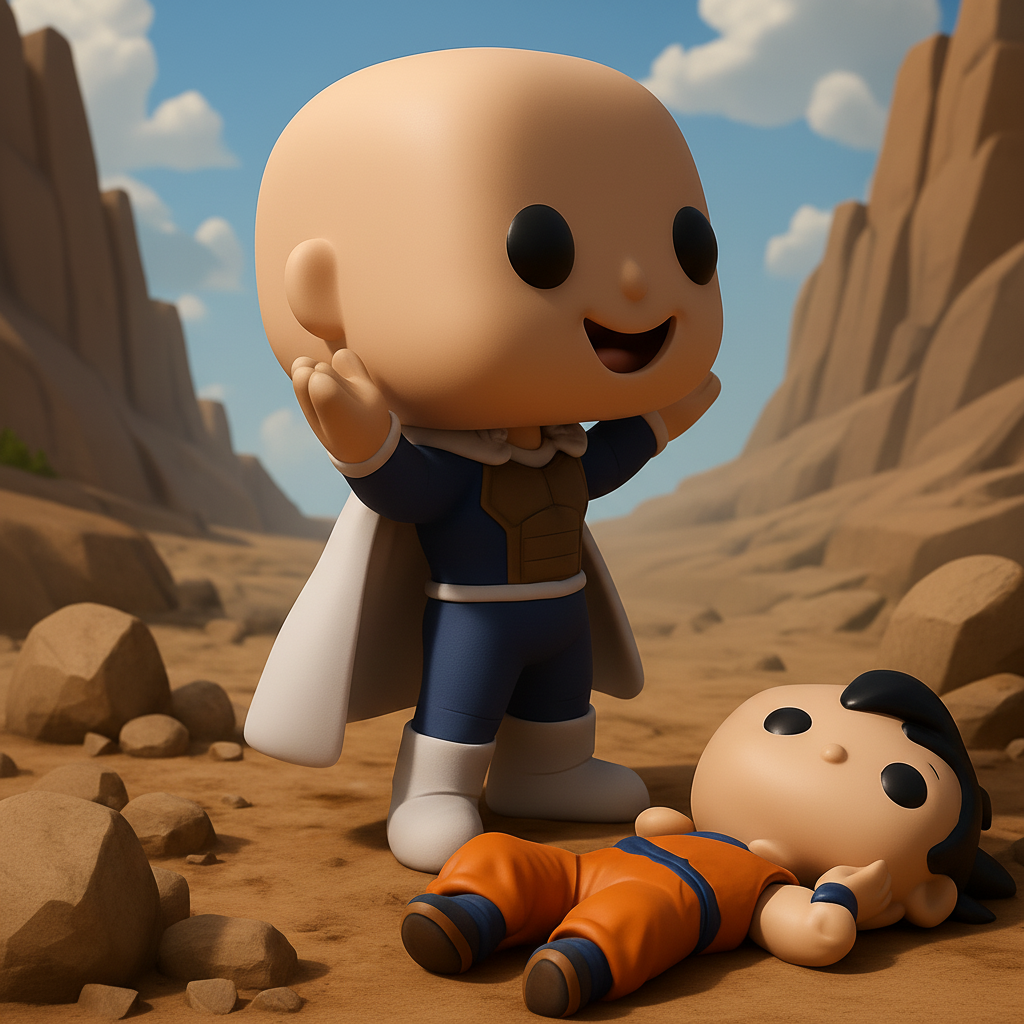 face to 3d model ai-3D portrait printing from photo_Bald Vegeta Victorious Funko Pop Diorama