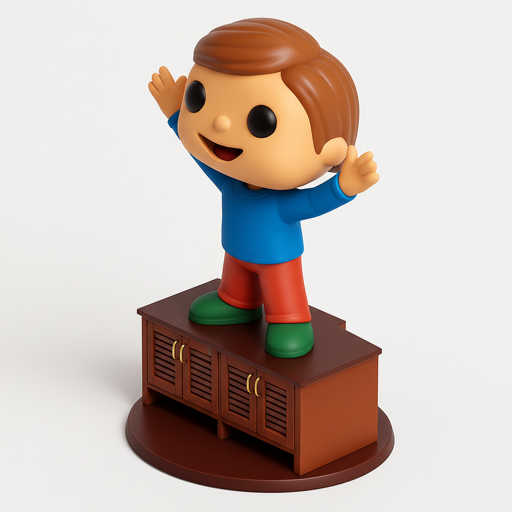 face to 3d model ai-3D portrait printing from photo_Vibrant Happy Boy Figure Desk Decor