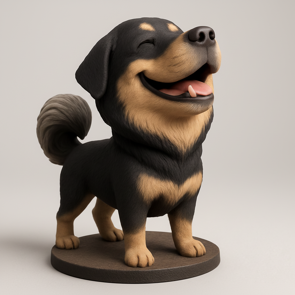 face anatomy 3d model-create 3d face model from photo_Smiling Dog Figurine: Instant Happiness for Your Home