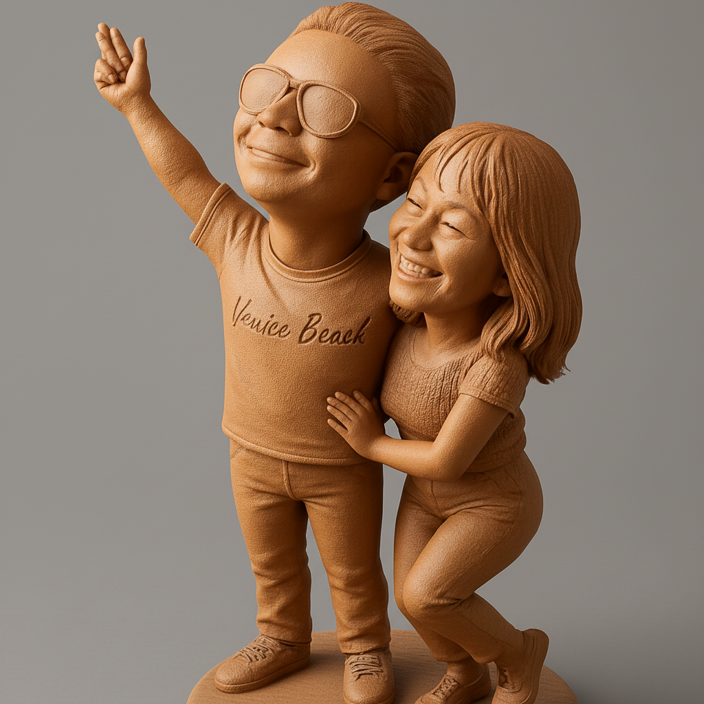 face to 3d model ai-3D portrait printing from photo_Capture Joy: Personalized Couple 3D Print