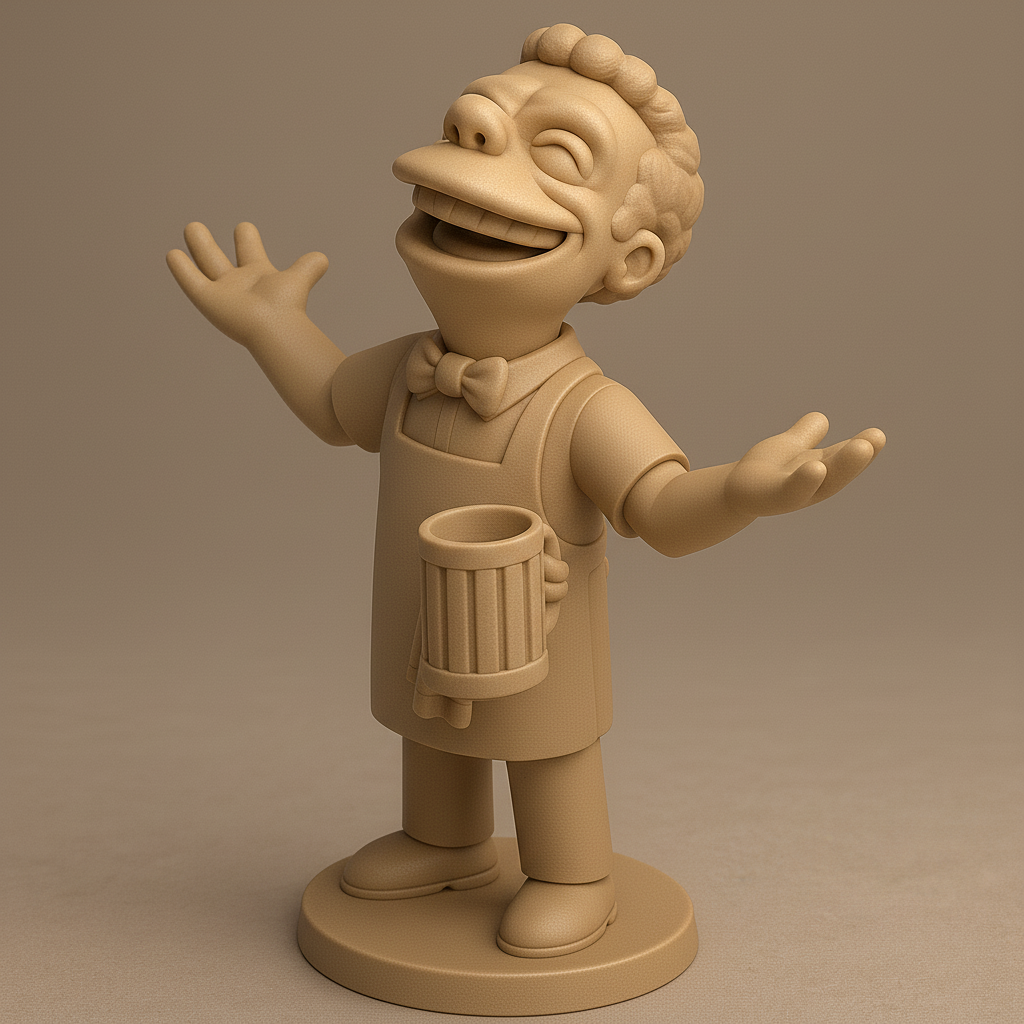 face anatomy 3d model-create 3d face model from photo_Cheerful Bartender Figurine