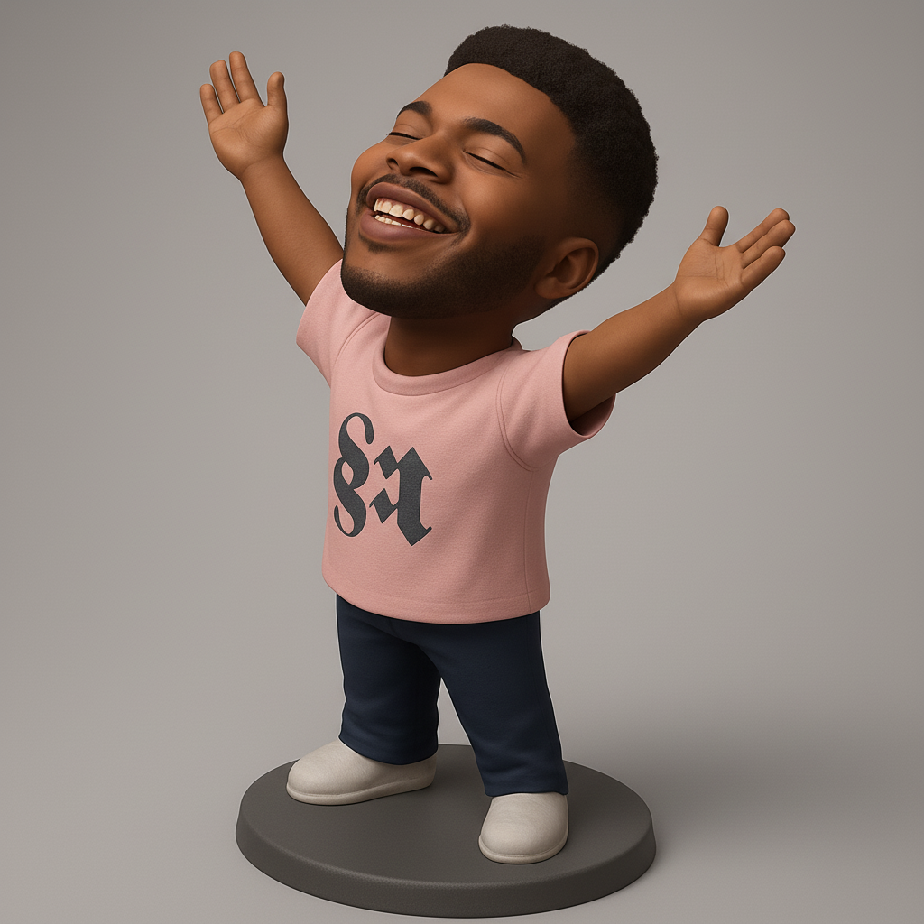 face anatomy 3d model-create 3d face model from photo_Joyful Celebration Caricature Figure