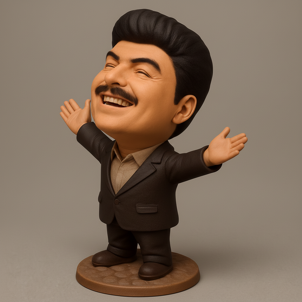 silhouette 3d printer maker-3d portrait printing_Optimistic Man Figurine - Print Pure Joy!