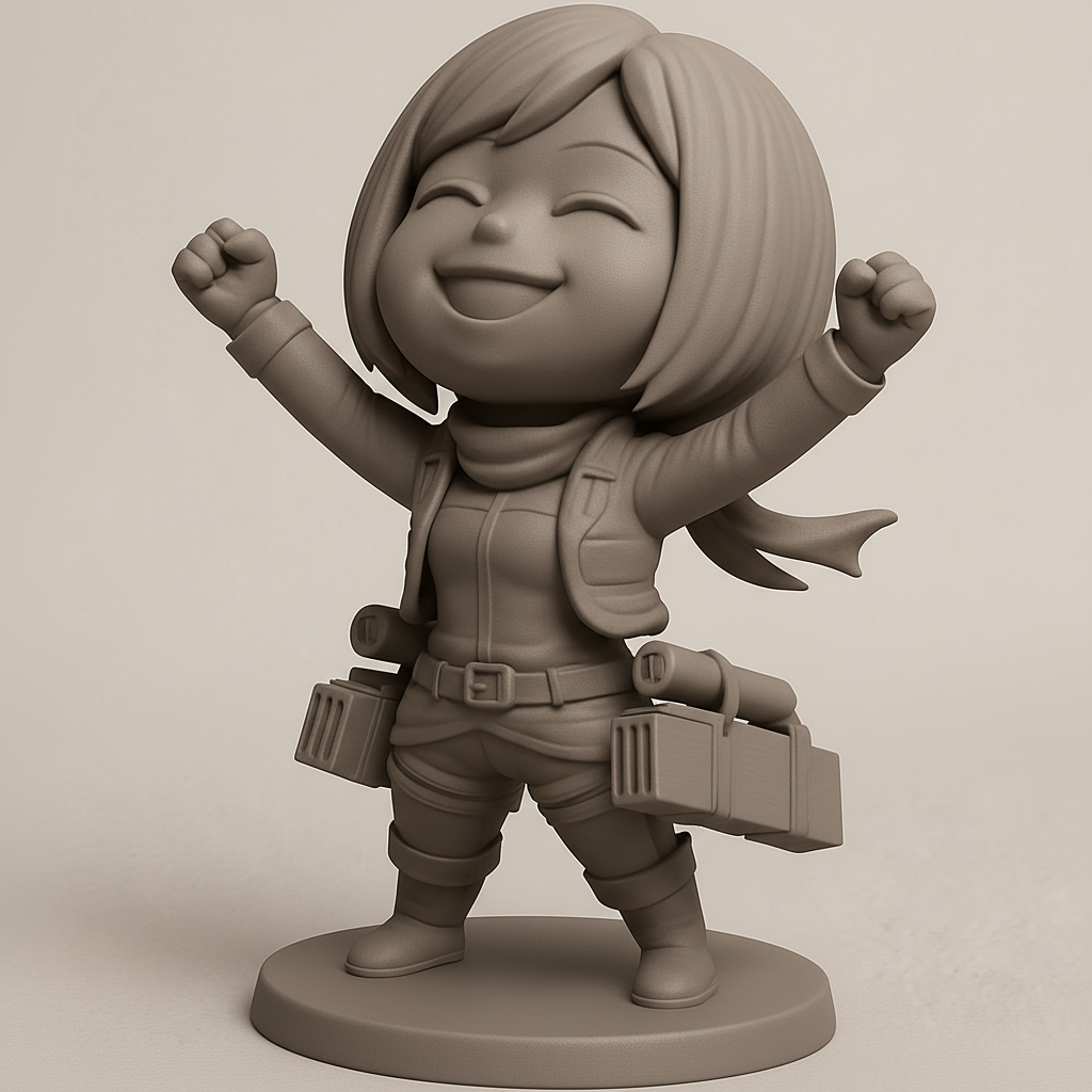 silhouette 3d printer maker-3d portrait printing_Mikasa Ackerman