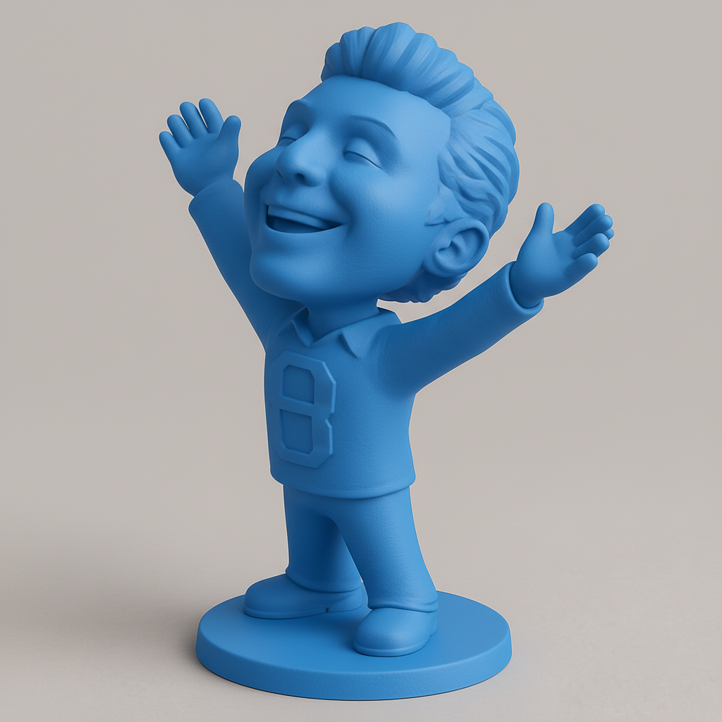 face anatomy 3d model-create 3d face model from photo_Victory! Joyful Athlete #8 Desk Statue