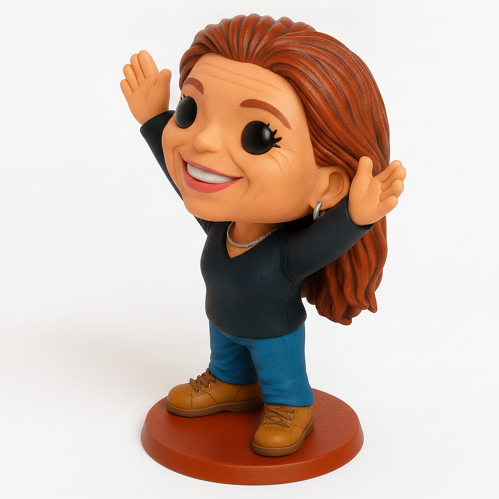 face anatomy 3d model-create 3d face model from photo_Joyful Female Figurine: Personalize Your Desk Buddy!