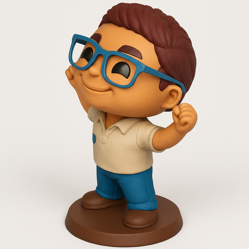 face to 3d model ai-3D portrait printing from photo_Happy Nerd Success Trophy - Inspire & Display!