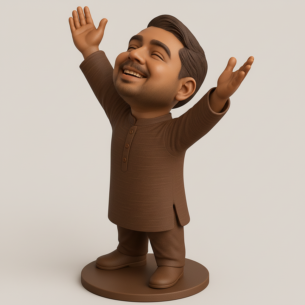 silhouette 3d printer maker-3d portrait printing_Joyful Figure with Outstretched Arms