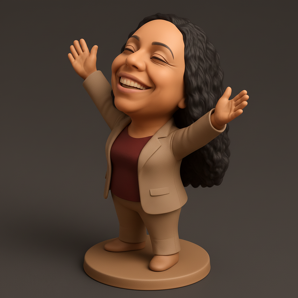 face anatomy 3d model-create 3d face model from photo_Joyful Success Bobblehead - Embrace & Celebrate!