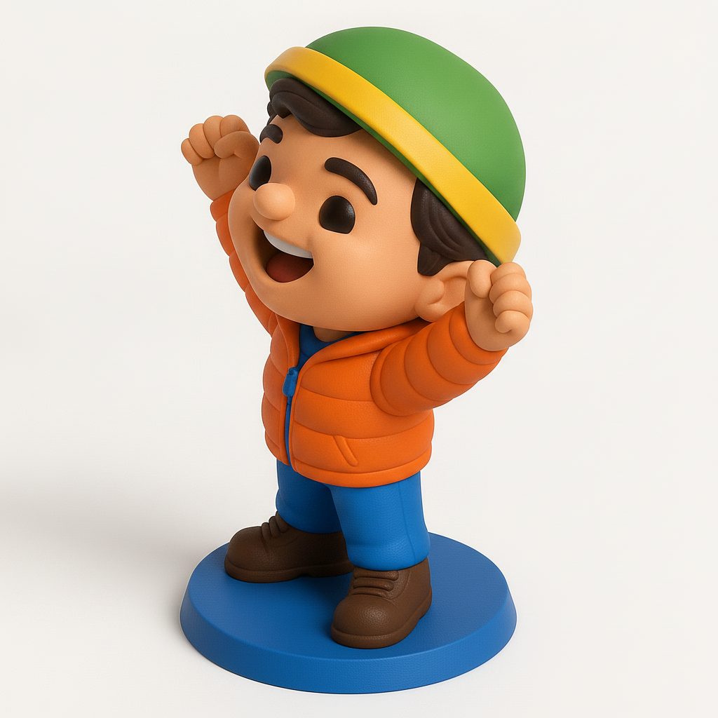 face anatomy 3d model-create 3d face model from photo_Vibrant Cheerful Boy Figurine - Your Desk's New Joy!
