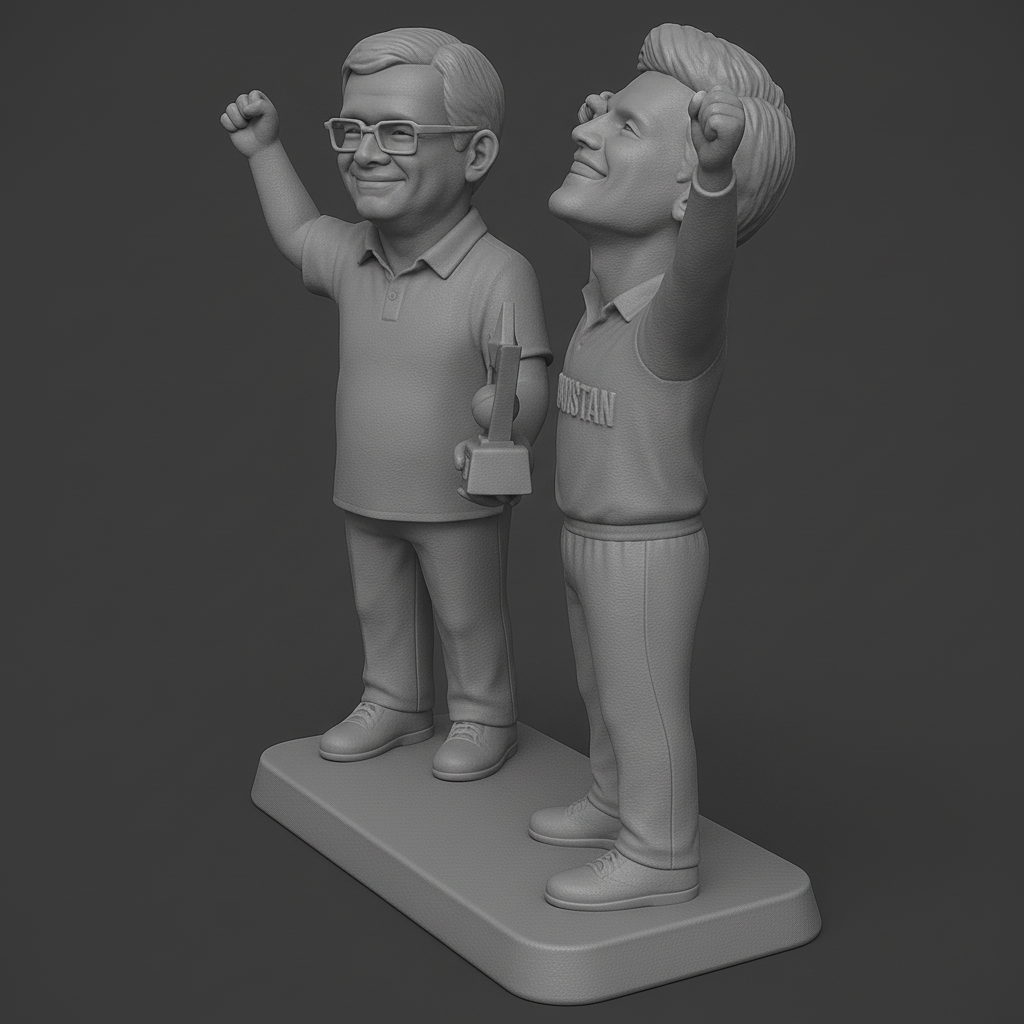 silhouette 3d printer maker-3d portrait printing_Victory Celebration Figurine