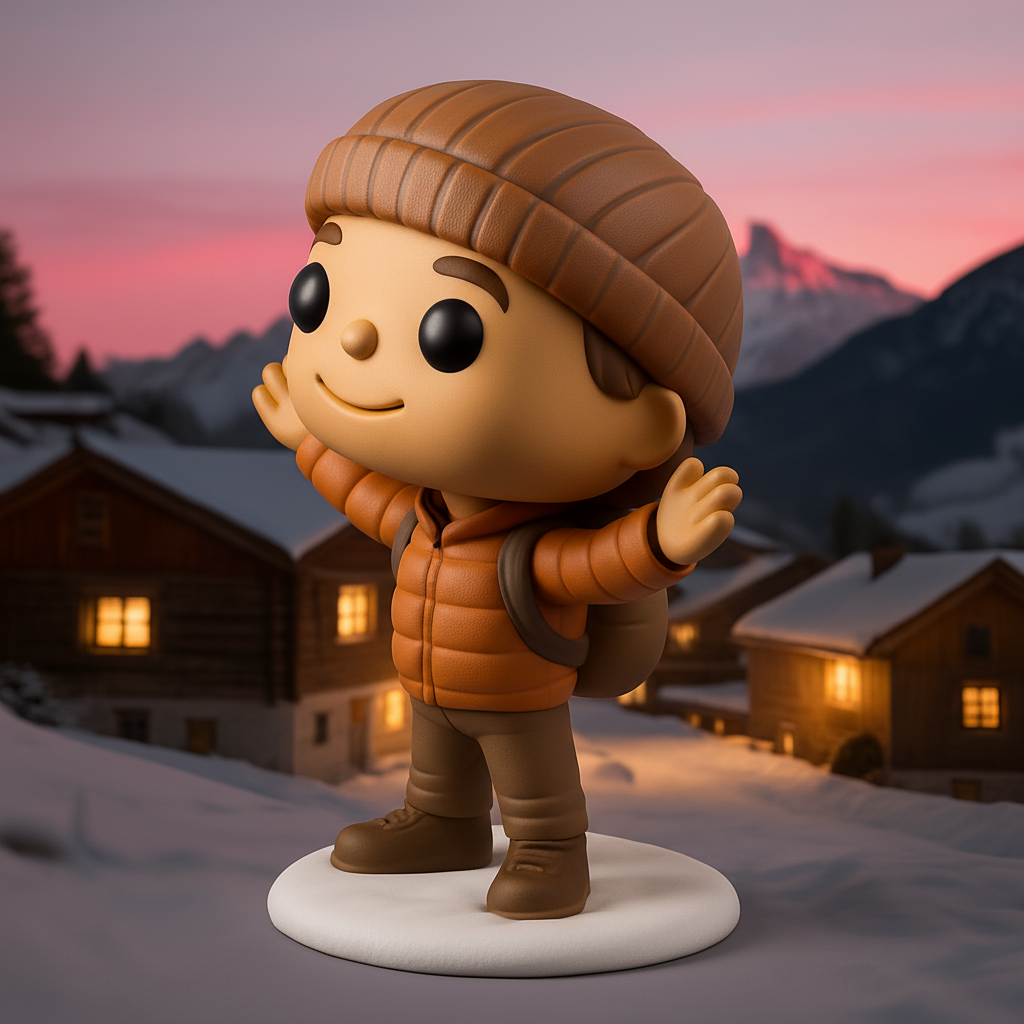 face to 3d model ai-3D portrait printing from photo_Winter Wanderer Stylized Figurine - Cozy Desk Pal