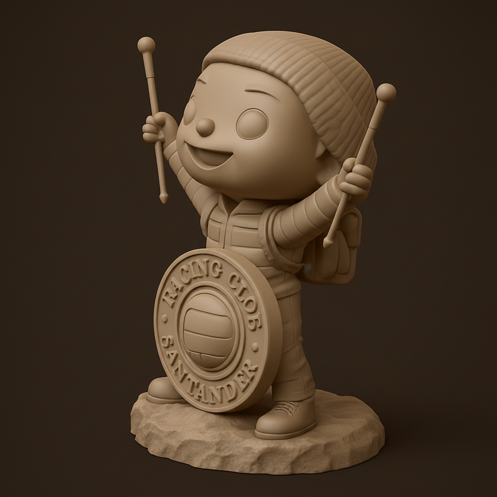 face to 3d model ai-3D portrait printing from photo_Racing Santander Fan: Adorable Collectible Figurine