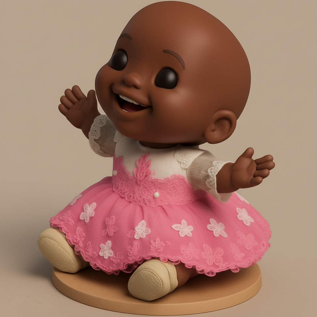 face anatomy 3d model-create 3d face model from photo_Adorable Little Darling Figurine - Spreading Smiles