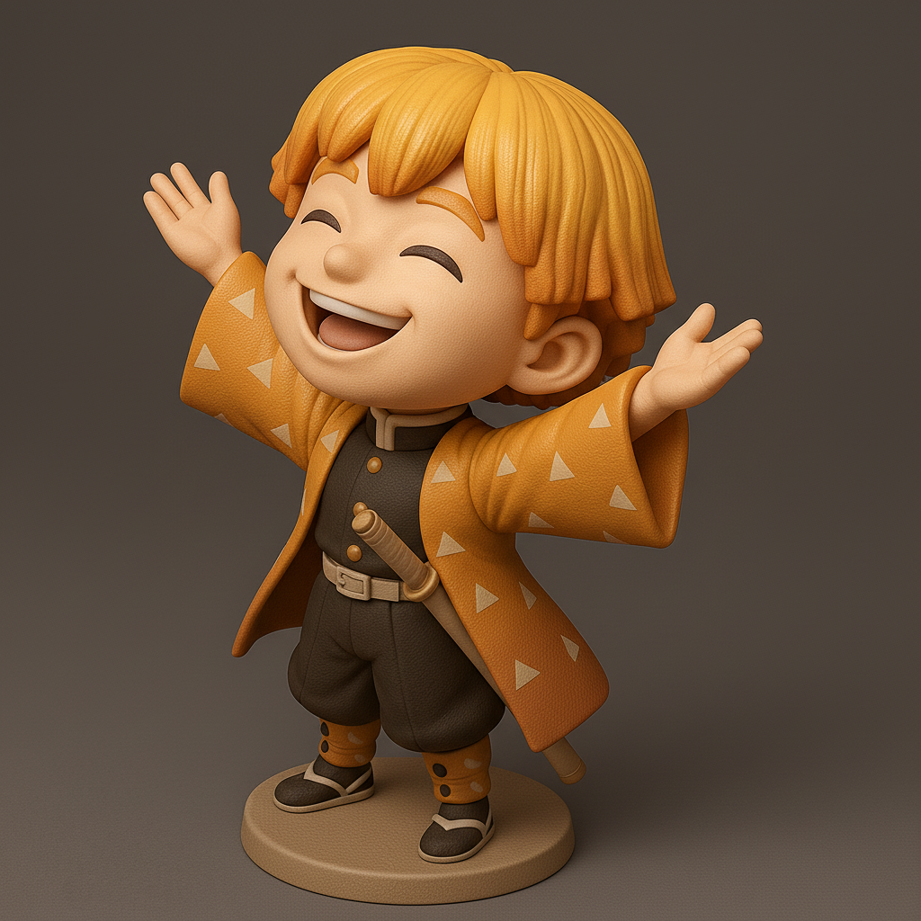 face anatomy 3d model-create 3d face model from photo_ Zenitsu Agatsuma