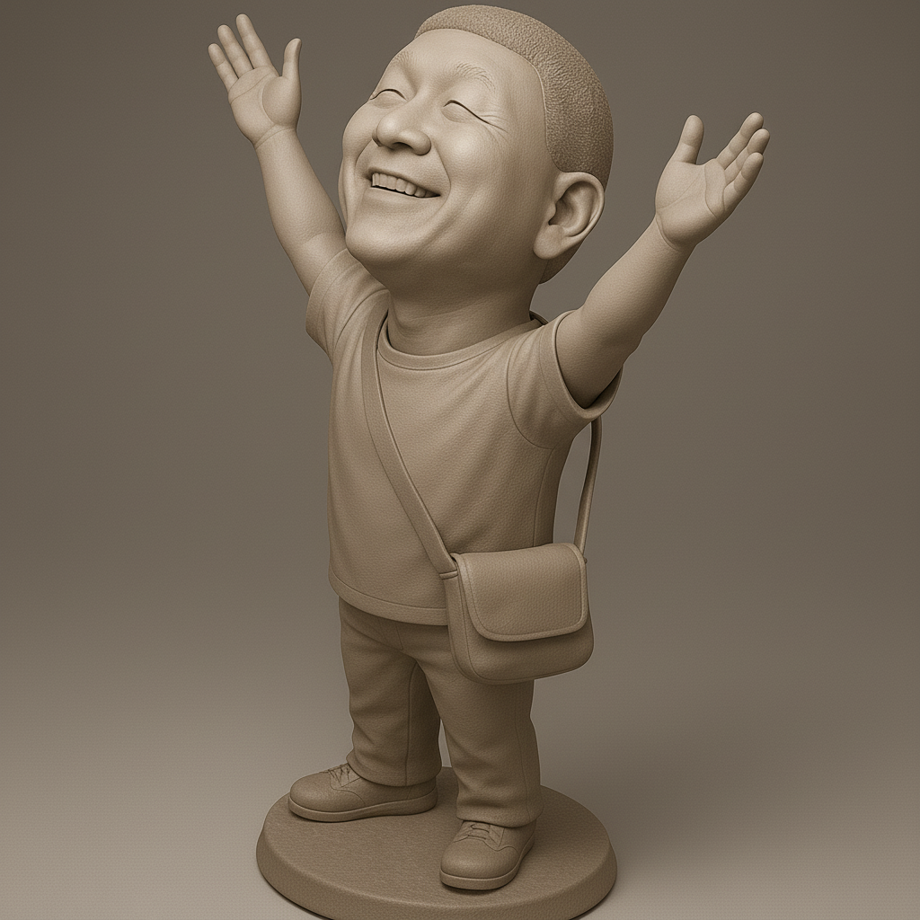 silhouette 3d printer maker-3d portrait printing_Joyful Figurine: Celebrate Happiness!