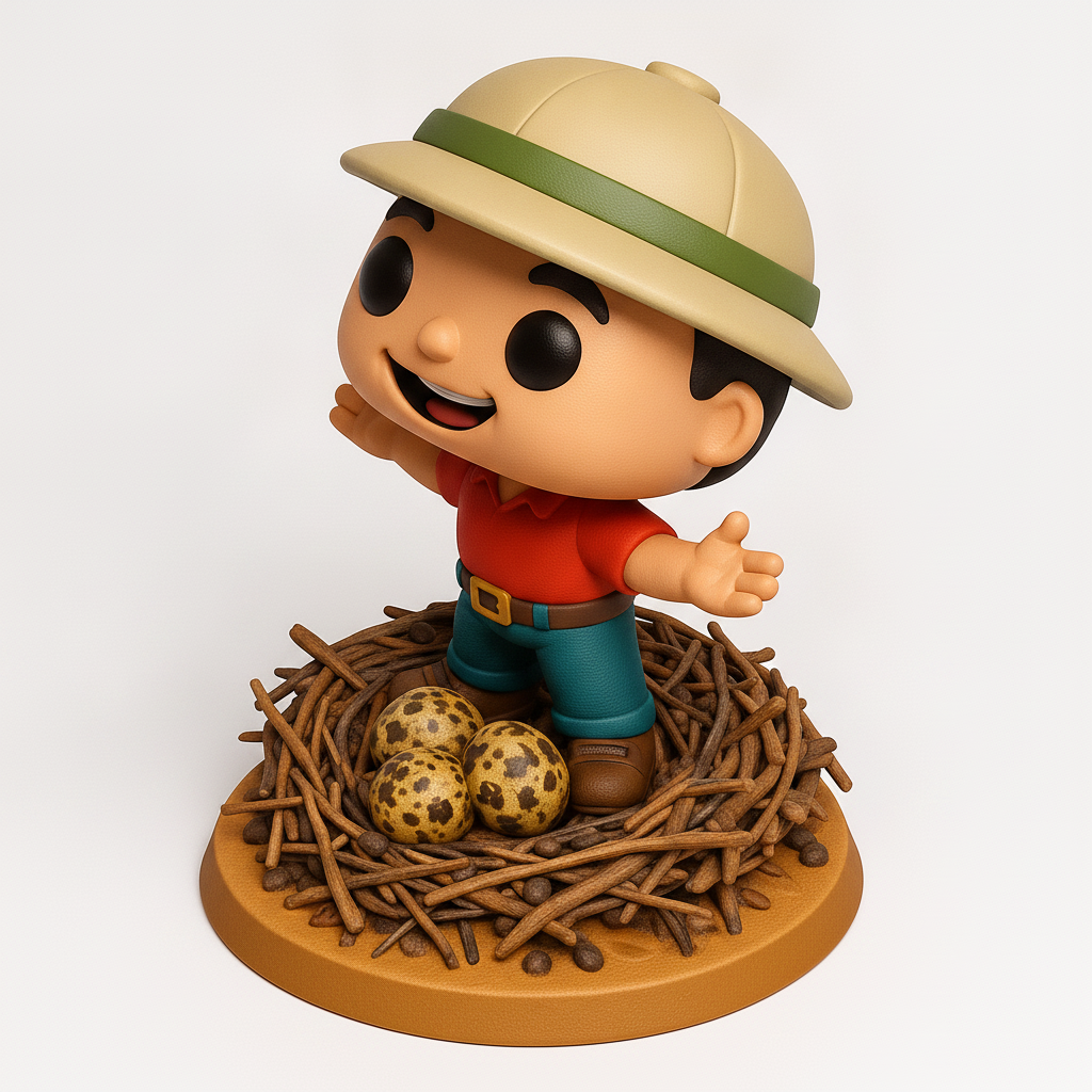 face to 3d model ai-3D portrait printing from photo_Safari Friend with Nest & Eggs - Fun 3D Collectible!