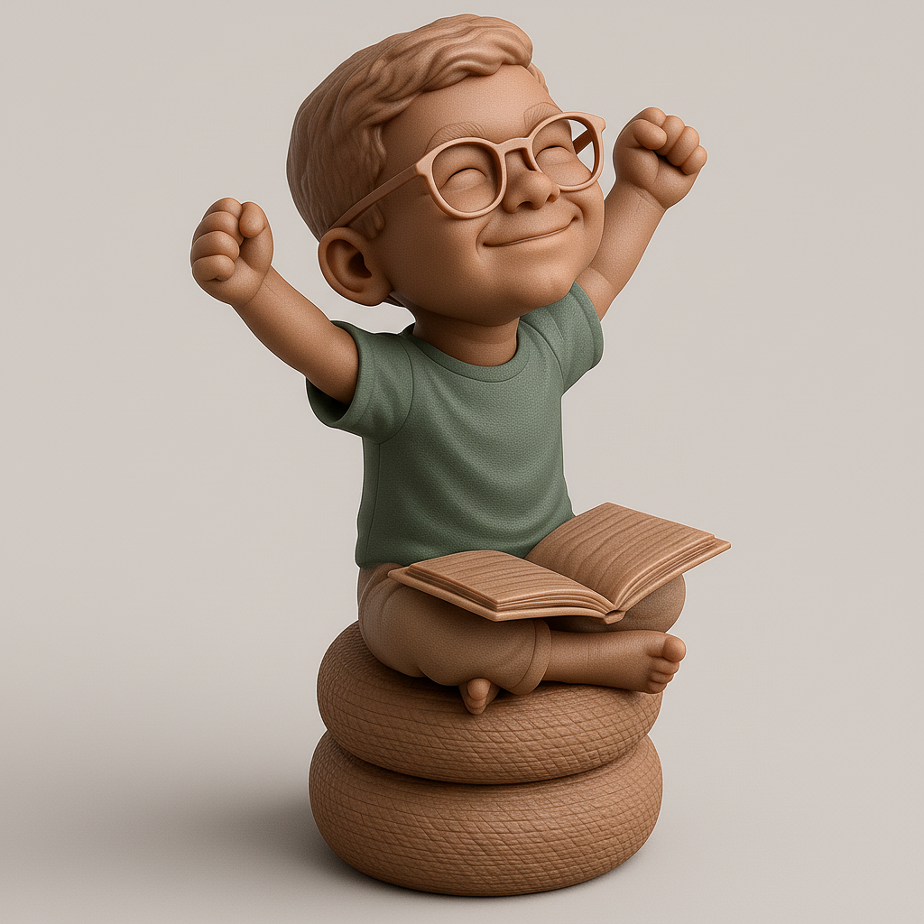 silhouette 3d printer maker-3d portrait printing_Joyful Reader: Celebrate Learning!