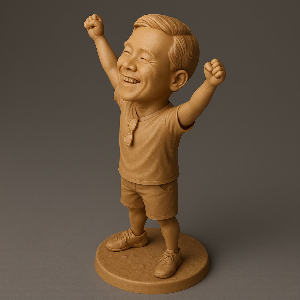 silhouette 3d printer maker-3d portrait printing_Joyful Kid Statue: Celebrate Happiness!