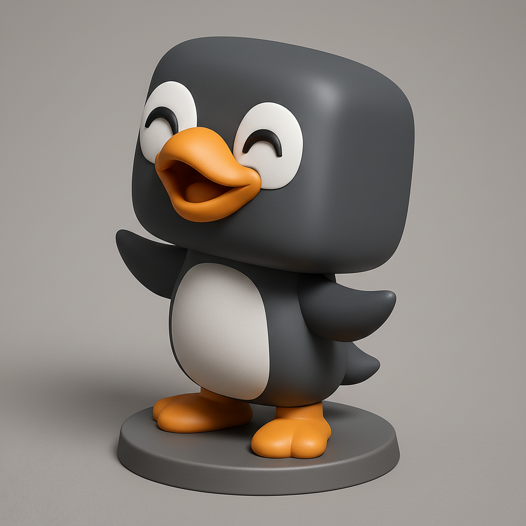 face to 3d model ai-3D portrait printing from photo_Joyful Penguin Figurine: Cute Desk Decor 3D Print
