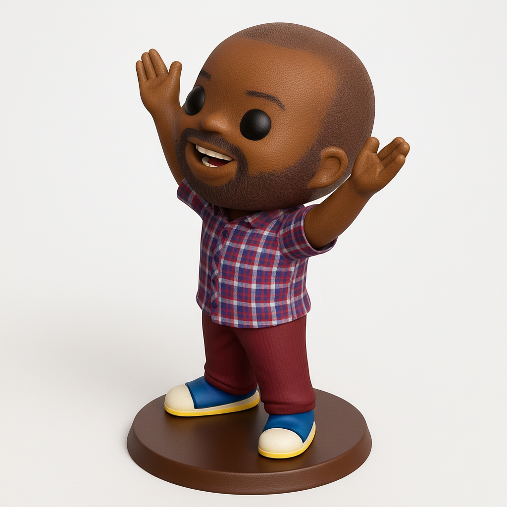 face to 3d model ai-3D portrait printing from photo_Happy Chibi Man Funko-Style Figurine - Spread Positivity!